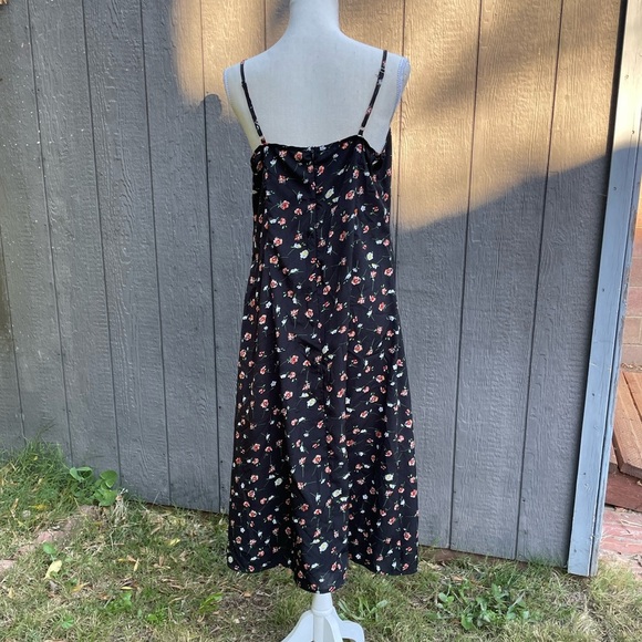 Cami Slip Dress Floral Print Thigh Slit Spaghetti Strap Size XL - Picture 5 of 9